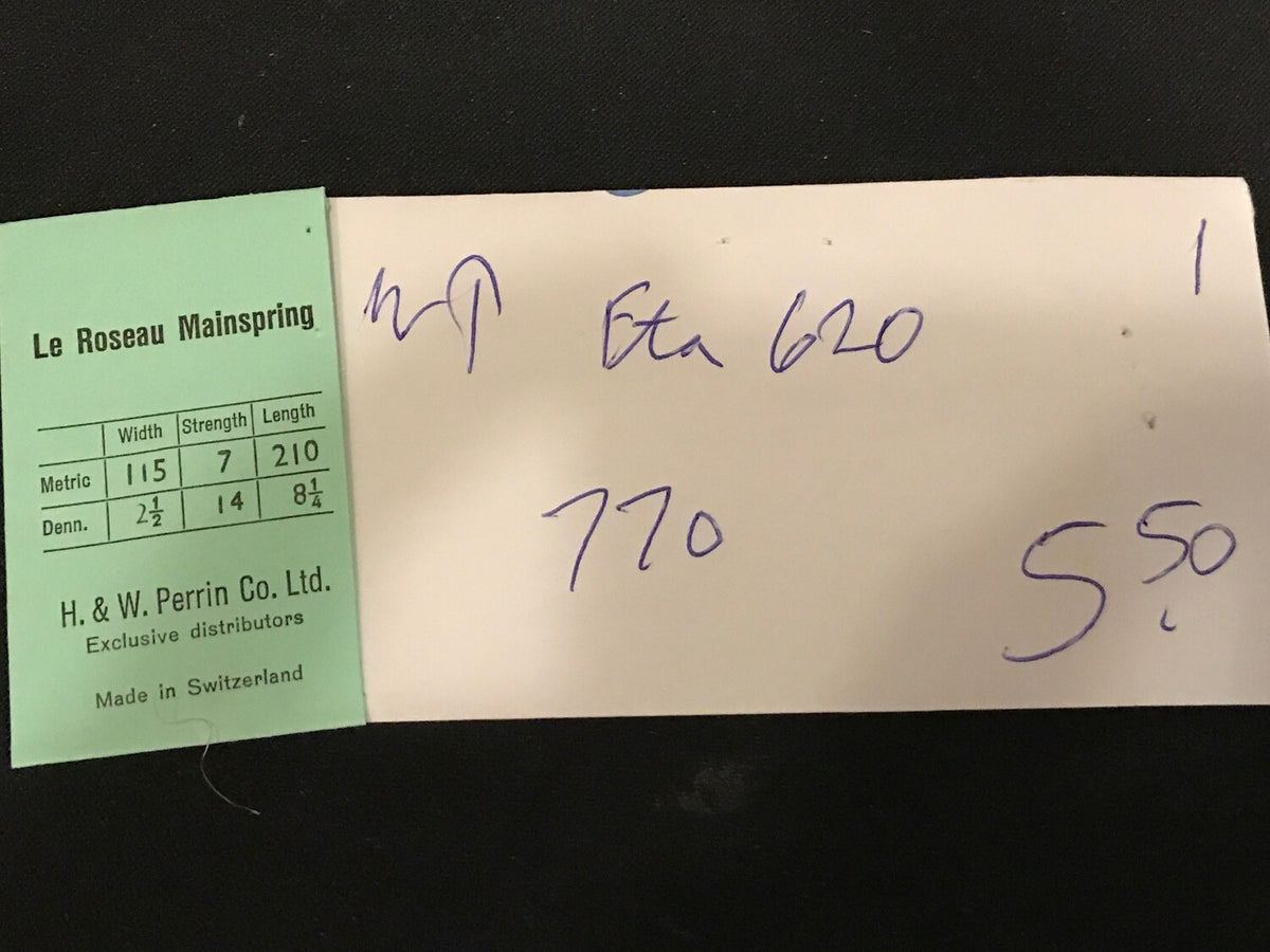 H. & W. Perrin Co. Mainspring for ETA caliber 620, 621, 622 - Alloy