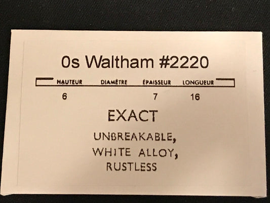 Waltham Mainspring for 0s No. 2220 (EXACT) - Alloy