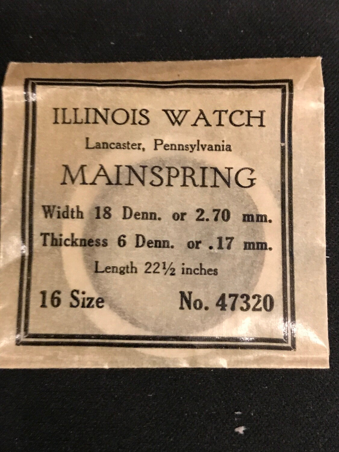 Illinois Factory Mainspring #47320 for 16s movements - Steel