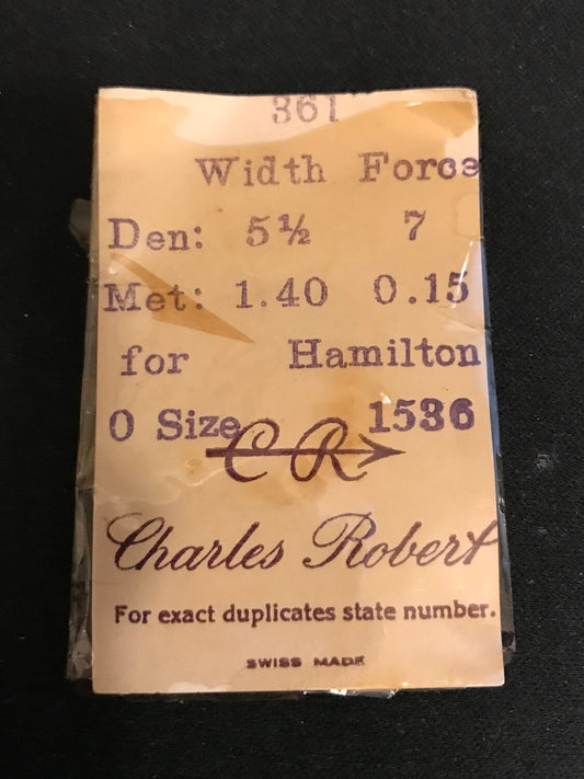 CR Mainspring - Hamilton 0s Factory No. 1536 - Steel