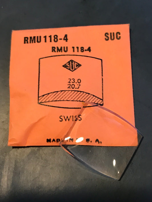 SUC Rocket Crystal RMU 118-4 for Swiss Wrist Watches - 23.0 x 20.7mm - New