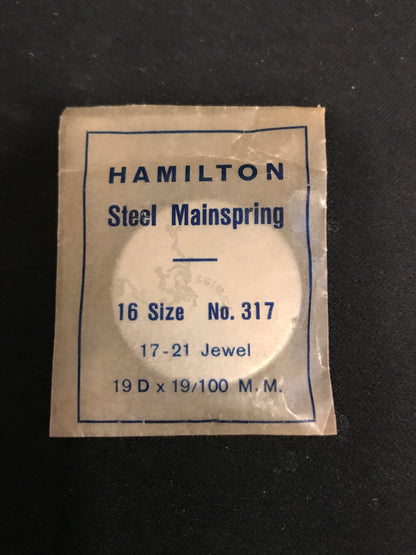 Hamilton Factory 16s Mainspring Factory No. 317 - Steel