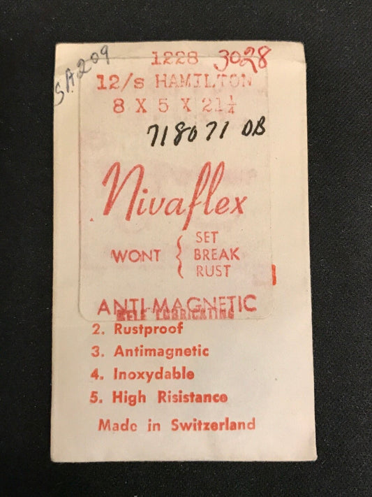 Nivaflex Mainspring for 12s Hamilton No. 1228 / 718071 - Alloy