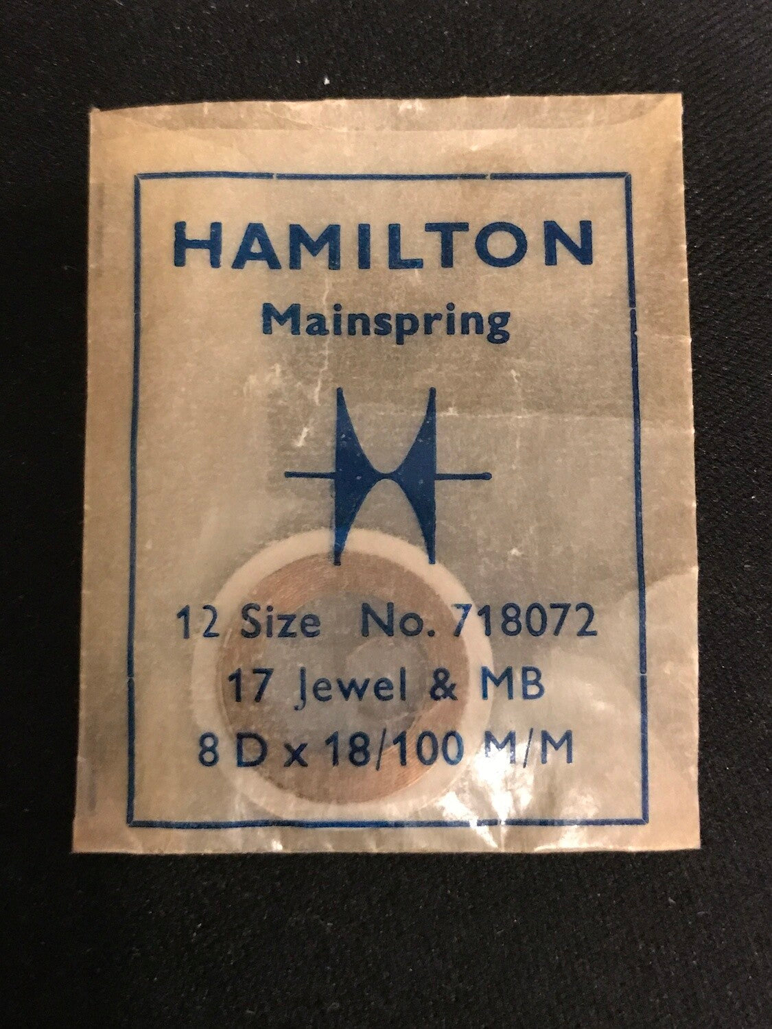 Hamilton Factory Mainspring for 12s 17j Hamilton No. 718072