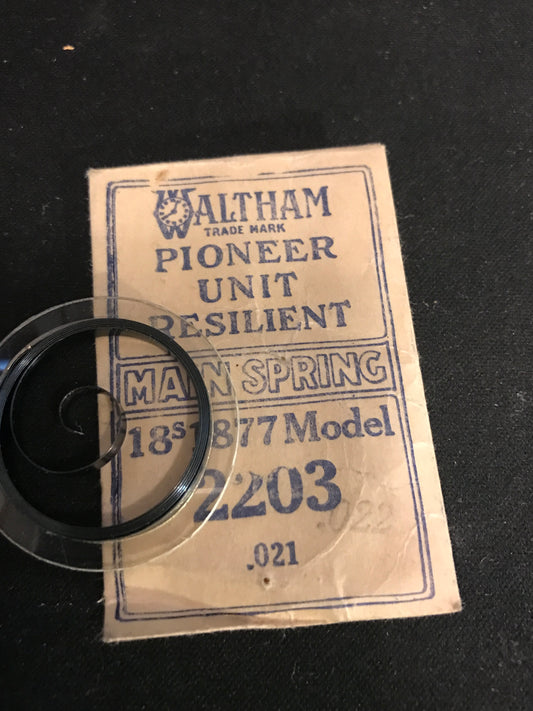 Waltham Factory Mainspring for 18s Model 1877 No. 2203 - Steel