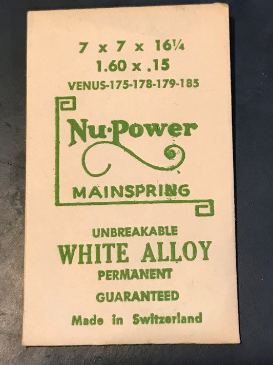 NuPower Mainspring for Venus 175, 178, 179, 185 Chronograph - Alloy
