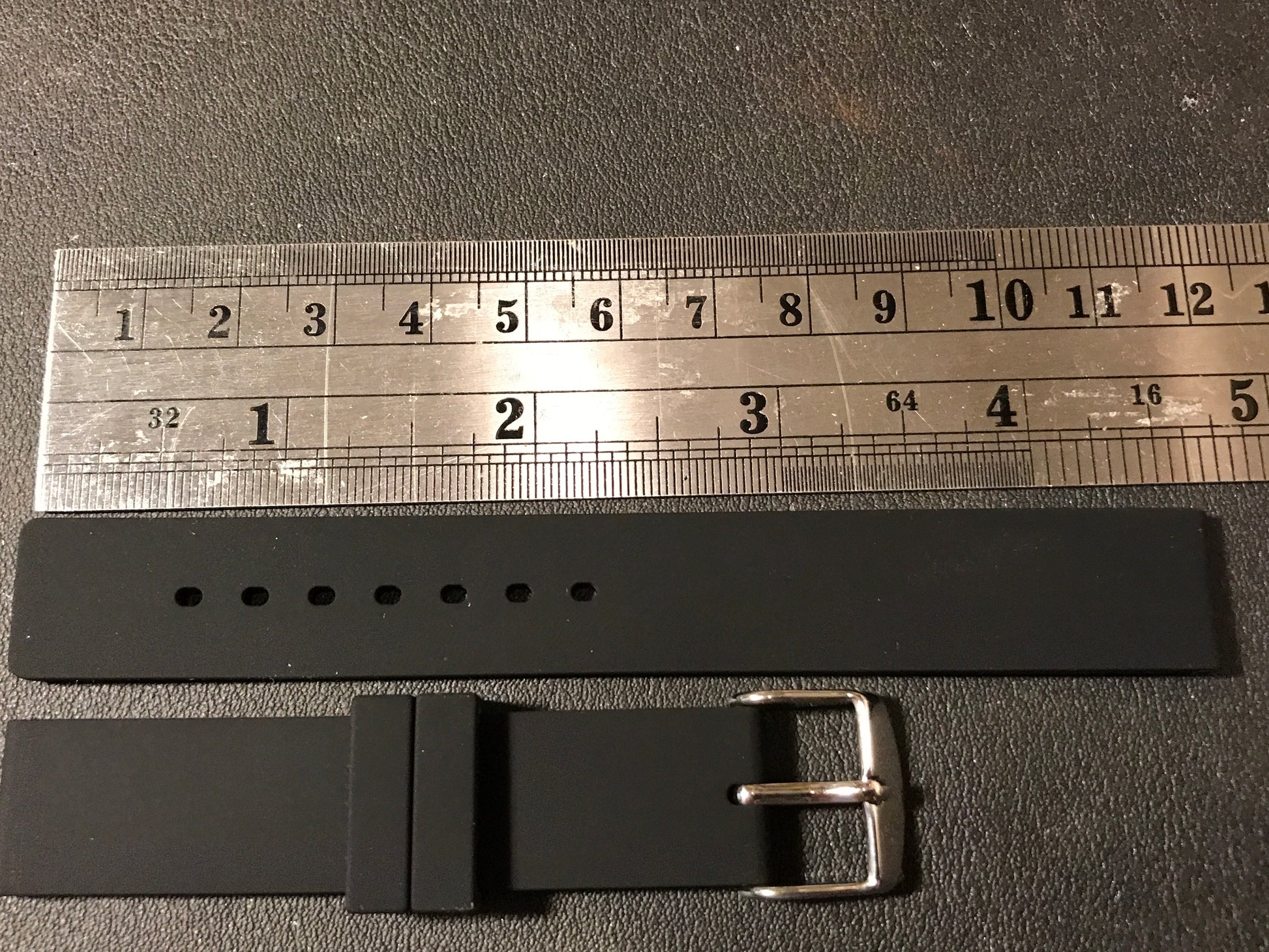 Alpine 16mm Black Silicone Rubber Sport Watch Band