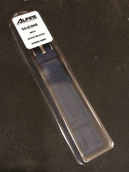 Alpine 18mm Blue Silicone Rubber Sport Watch Band