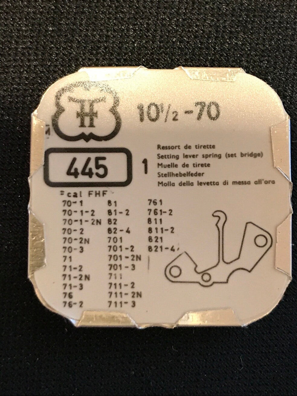 Set Lever Bridge for Font (FHF) 10½ Ligne base caliber 70 movements