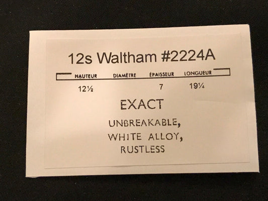 Waltham Mainspring for 12s No. 2224A / 2279 (EXACT) - Alloy