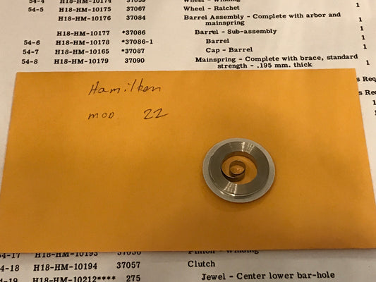 Hamilton Model 22 Ship Chronometer Alloy Mainspring No. 37090