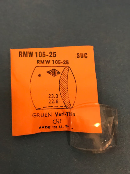 SUC Rocket Crystal RMW 105-25 for GRUEN Very-Thin - 23.3 x 22.8mm - New