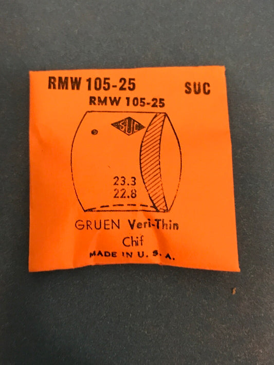 SUC Rocket Crystal RMW 105-25 for GRUEN Very-Thin - 23.3 x 22.8mm - New