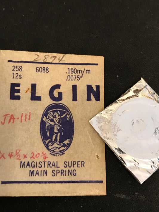 Elgin Factory Magistral Super Mainspring for 12s No. 6088 (2874) - Alloy
