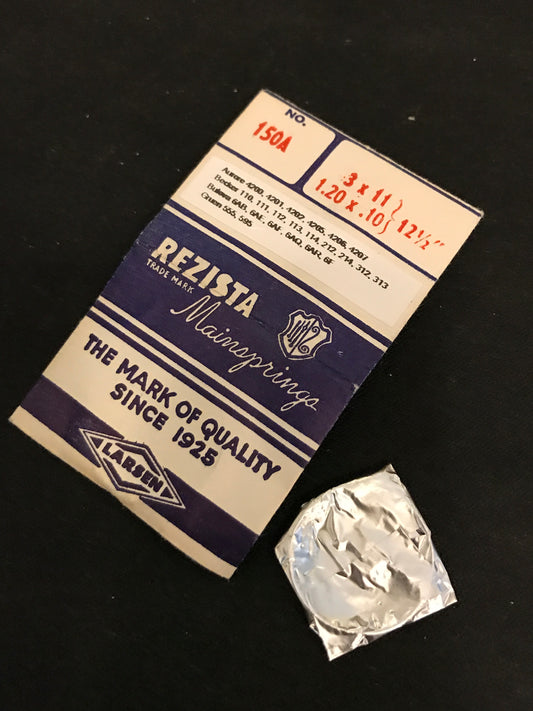 Rezista Mainspring No. 150A for Gruen 555, 585 & Bulova 6AB, 6AE, 6AF, etc - Steel