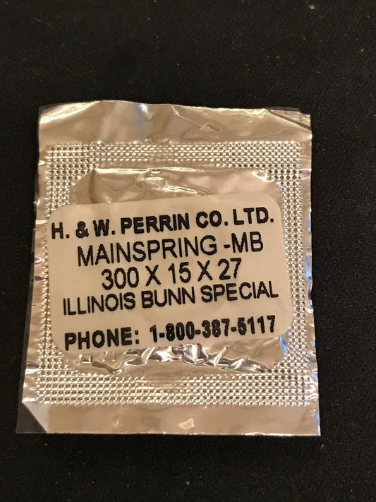 H. & W. Perrin Co. Mainspring for 16s Illinois Pocket Watches No. 47309 - Alloy