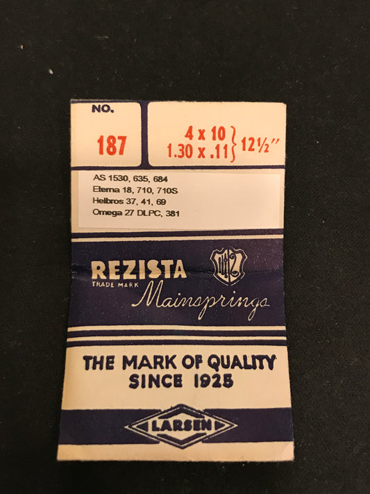 Rezista Mainspring No. 187 for A.S. Caliber 635, 684, 1051, 1539 - Steel