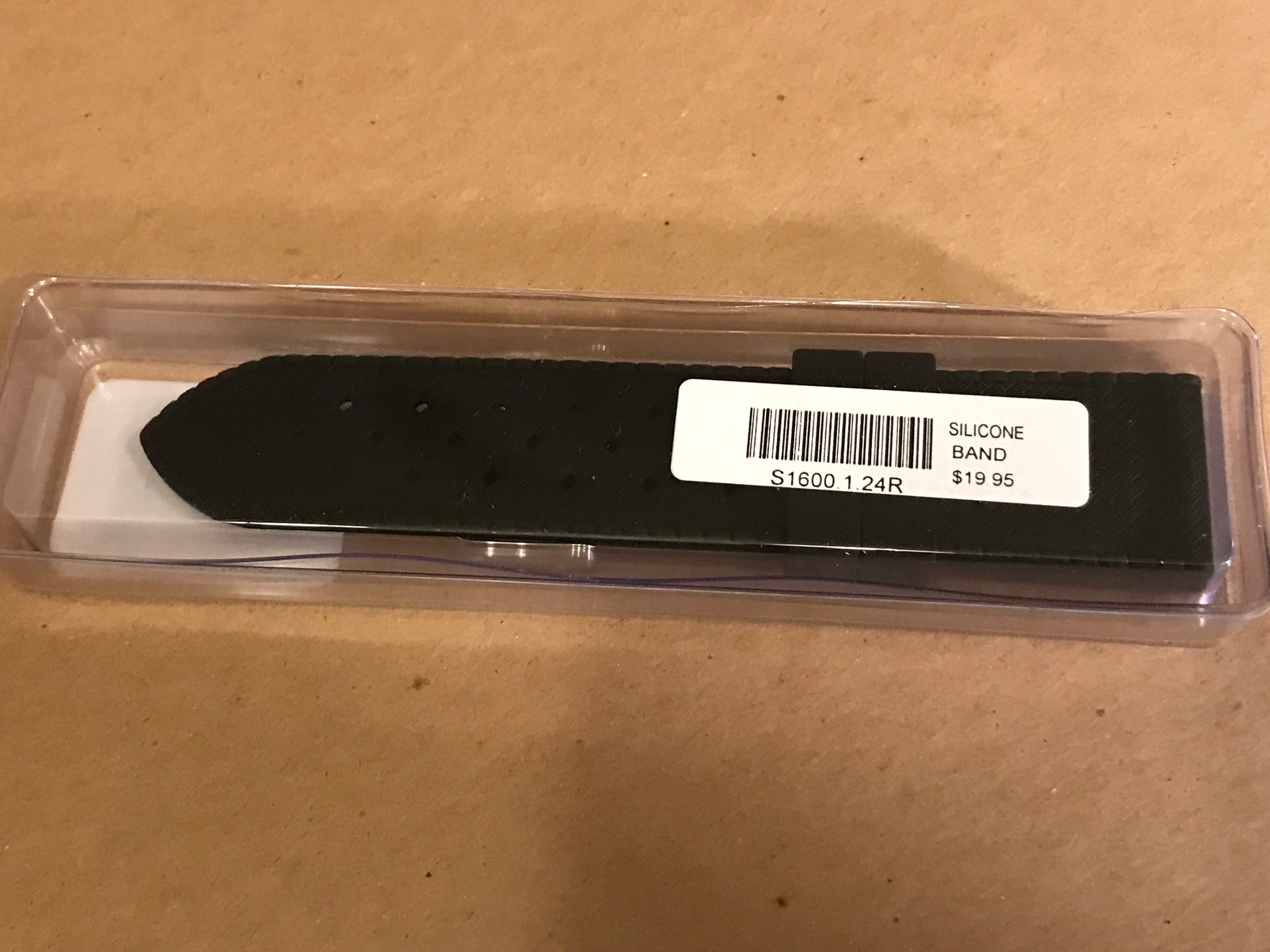 Alpine 24mm Black Silicone Rubber Sport Watch Band