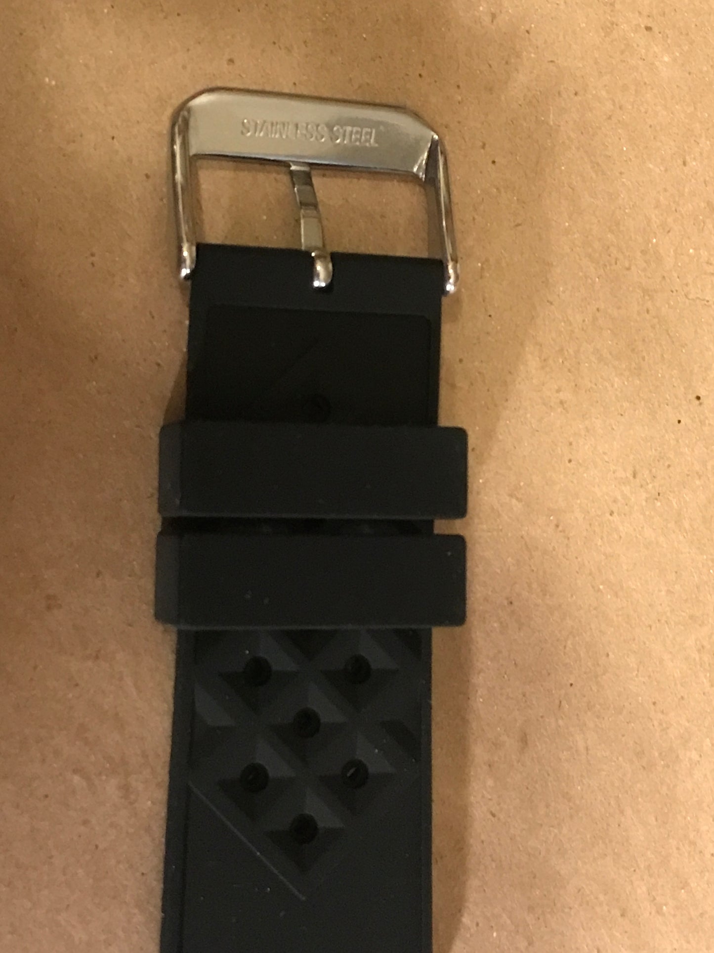 Alpine 24mm Black Silicone Rubber Sport Watch Band