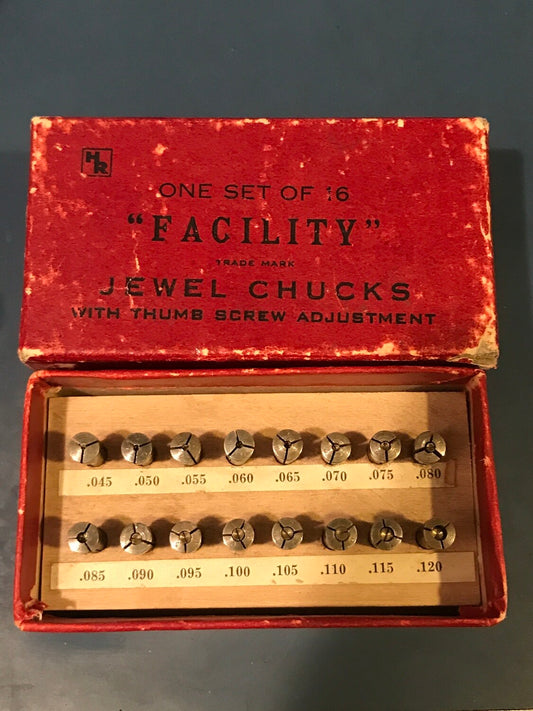 Box of 16 HR Facility Jewel Chucks w/ Thumb Adj for Watchmaking
