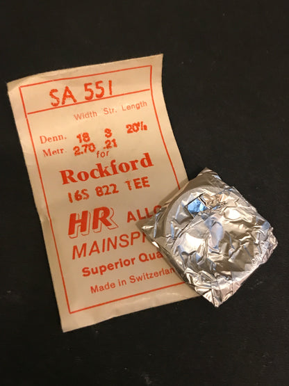 HR Mainspring SA551 for 16s Rockford Factory No. 822 - Alloy