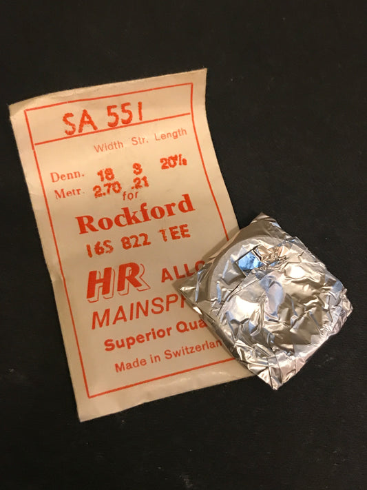 HR Mainspring SA551 for 16s Rockford Factory No. 822 - Alloy
