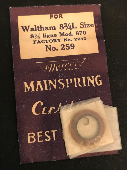 Marco Mainspring #259 for Waltham 8¾ ligne Model 870 No. 2242 - Steel