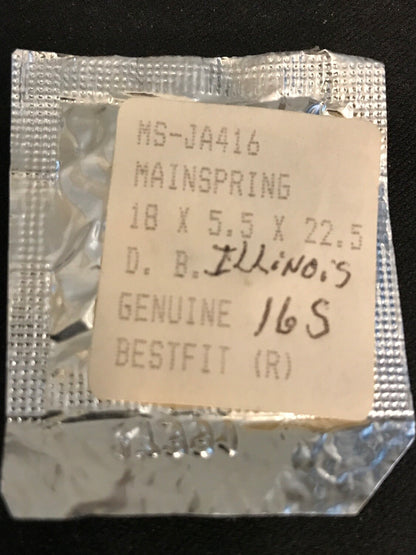 BESTFIT Mainspring JA416 for Illinois 16s Factory No. 47331 - Alloy