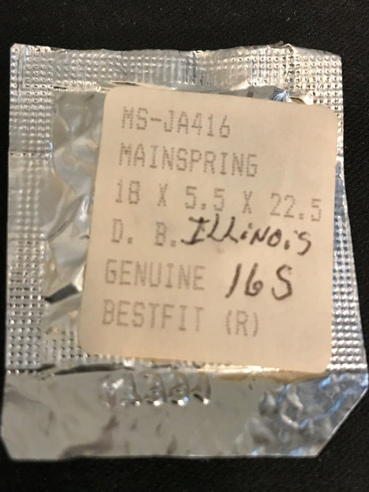 BESTFIT Mainspring JA416 for Illinois 16s Factory No. 47331 - Alloy
