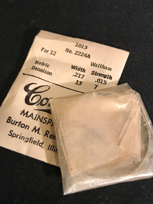 Comsco Mainspring #1013 for Waltham 12s Colonial A Factory No. 2224A - Steel