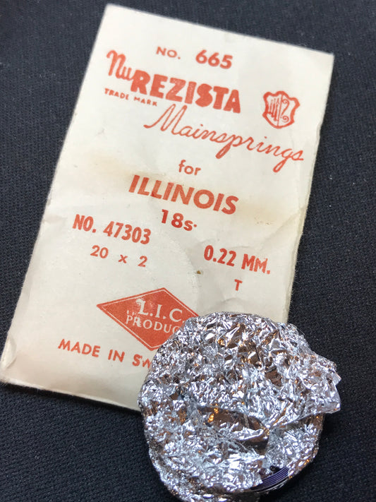 NuRezista Mainspring #665 for Illinois 18s Factory No. 47303 - Steel
