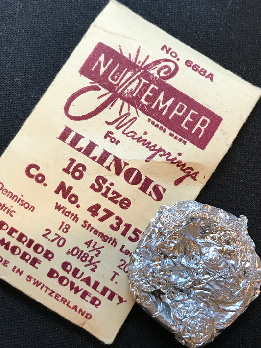 NuTemper Mainspring #668A for Illinois 16s No. 47315 - Steel