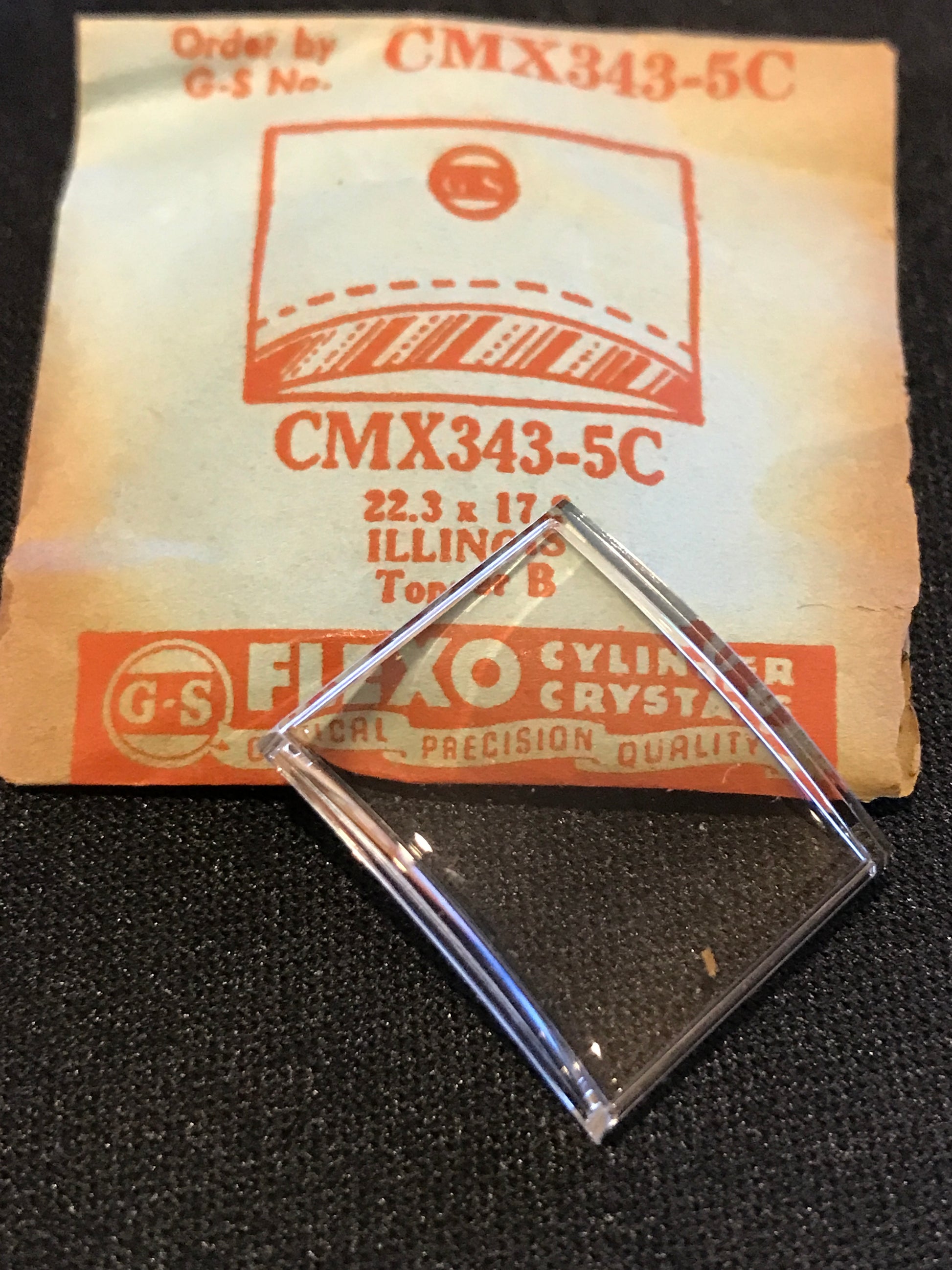 GS Fancy Crystal CMX343-5C for ILLINOIS Topper B - 22.3 x 17.8 mm - New