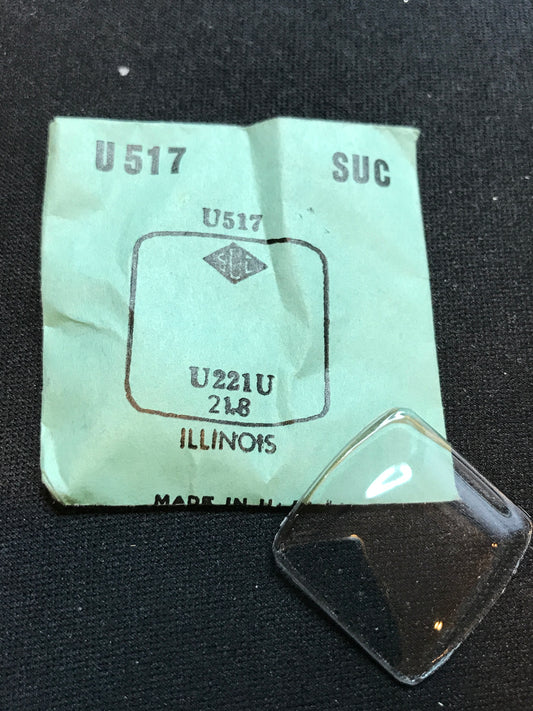 SUC Flat Crystal U 517 for ILLINOIS - 22.0 x 21.8mm - New