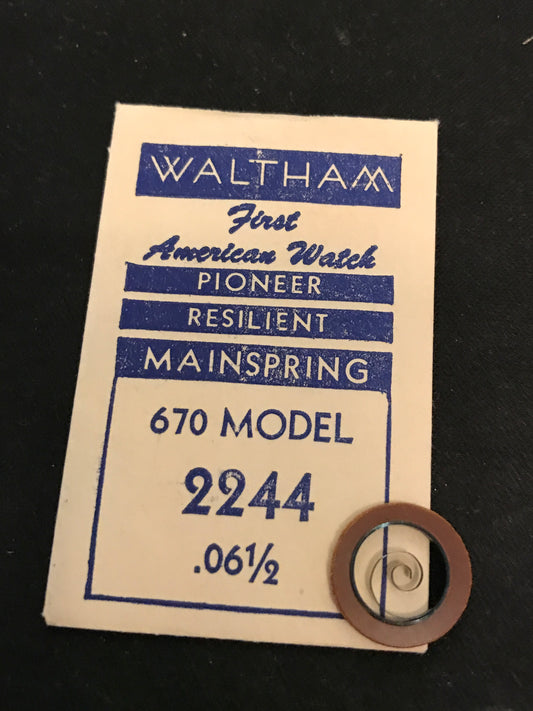 Waltham Factory Mainspring for Model 670 Watches No. 2244 - Steel