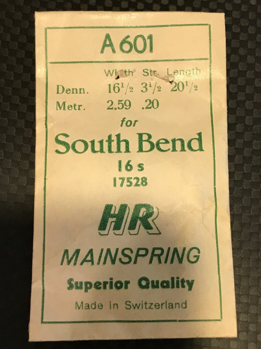 HR Mainspring A601 for South Bend 16s No. 17528 - Steel