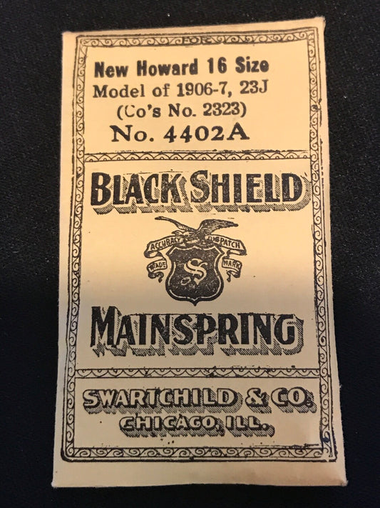 Swartchild Mainspring 4402A or 16s Howard Factory No. 2323 (328) - Steel