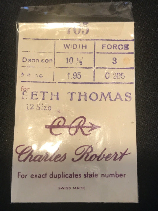 CR Mainspring #705 for Seth Thomas Mainspring for 12s Factory No. 2521 - Steel