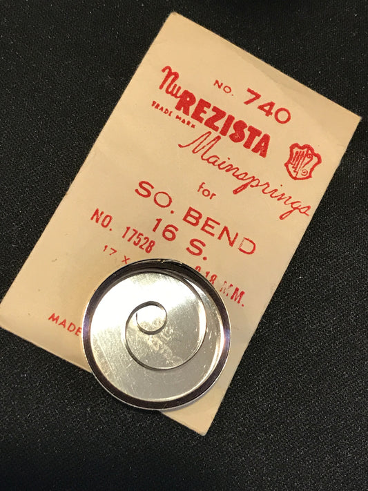 NuREZISTA Mainspring #740 for South Bend 16s Factory No. 17528 - Steel