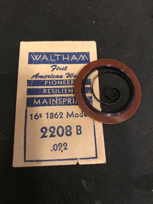 Waltham Factory Mainspring for 16s Model 1862 Factory No. 2208B - Steel