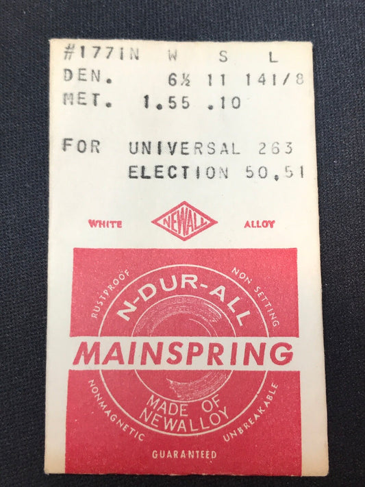 Newall Mainspring #1771N for Universal 263 & Election 50, 51 - Alloy