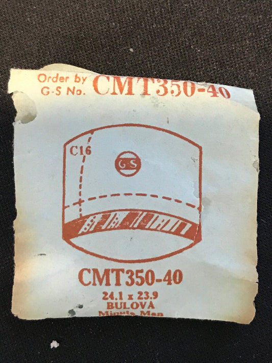 GS Flexo Crystal CMT350-40 for BULOVA Minute Man - 24.1 x 23.9 mm - New