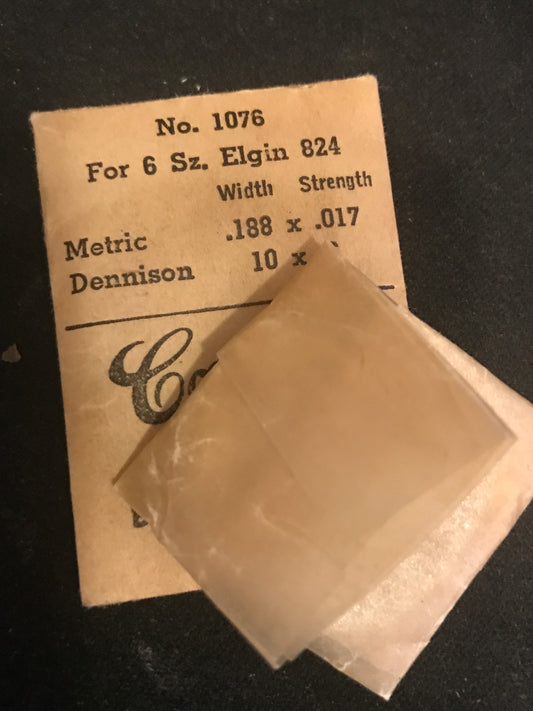 Comsco Mainspring #1076 for Elgin 6s Factory No. 824 - Steel