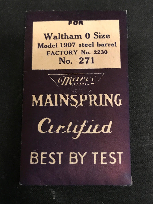 Marco Mainspring #271 for 0s Waltham Factory No. 2230 - Steel