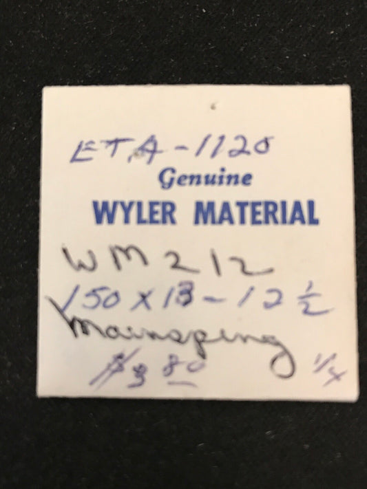 Wyler Genuine Mainspring for ETA caliber 1120 to 1132 - Alloy