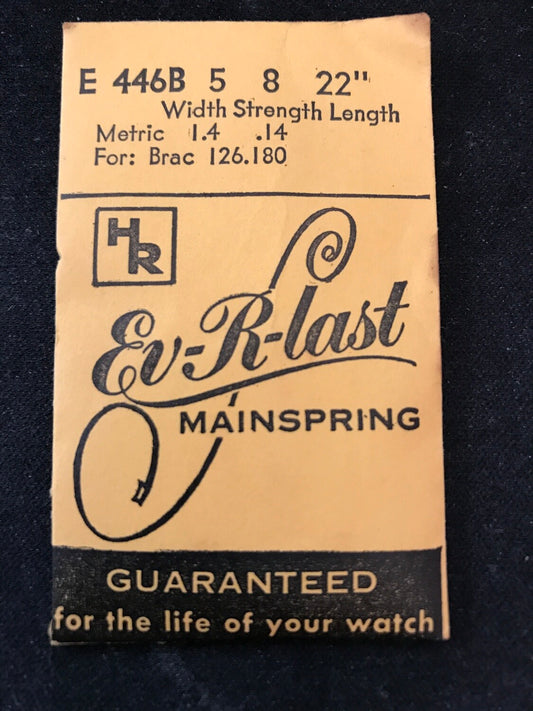 HR Ev-R-Last Mainspring No. E446B for Brac caliber 180, 181 - Steel