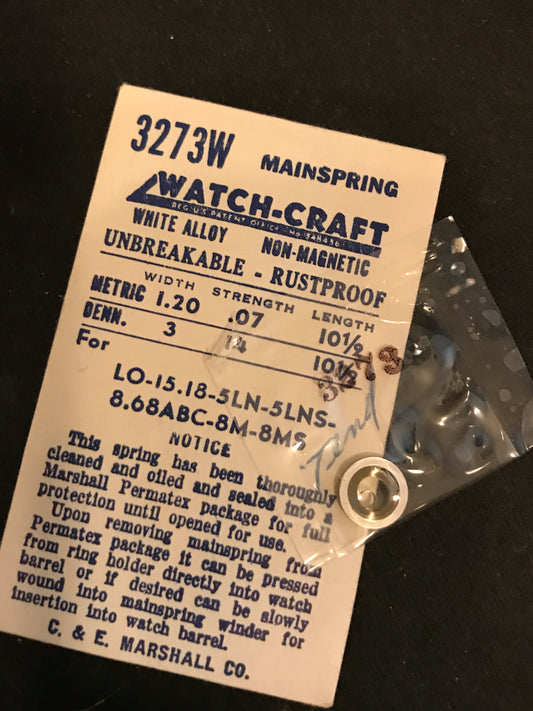 WATCH-CRAFT Mainspring 3273W for Longines 5LN, 8M, 8.68ABC, 15.18  - Alloy