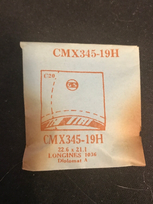 GS Fancy Crystal CMX345-19H for LONGINES Diplomat A - 22.6 x 21.1 mm - New