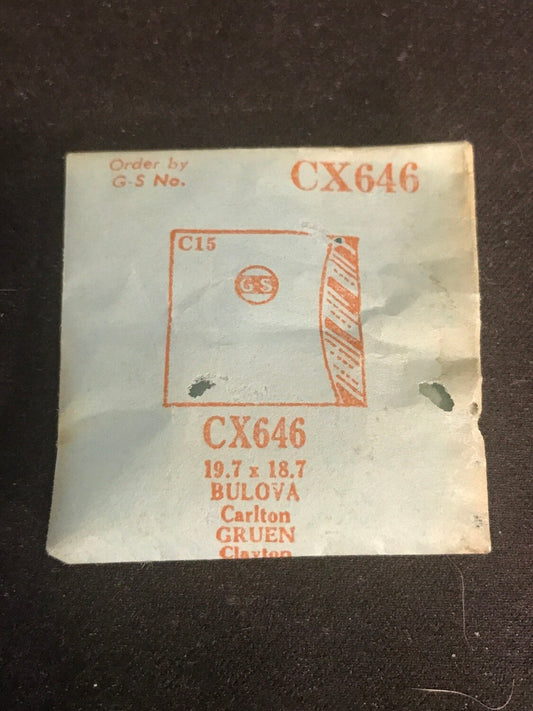 GS Fancy Crystal CX646 for GRUEN Clayton & BULOVA Carlton - 19.7 x 18.7 mm - New