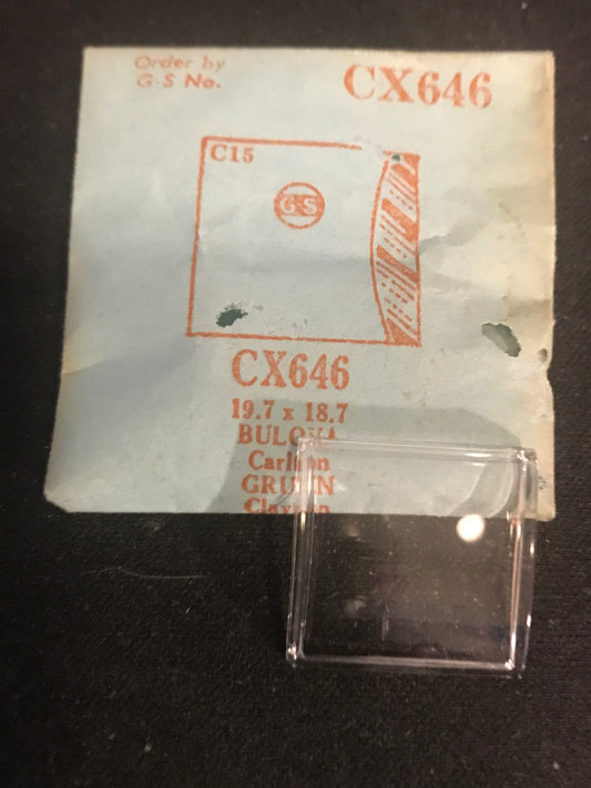 GS Fancy Crystal CX646 for GRUEN Clayton & BULOVA Carlton - 19.7 x 18.7 mm - New